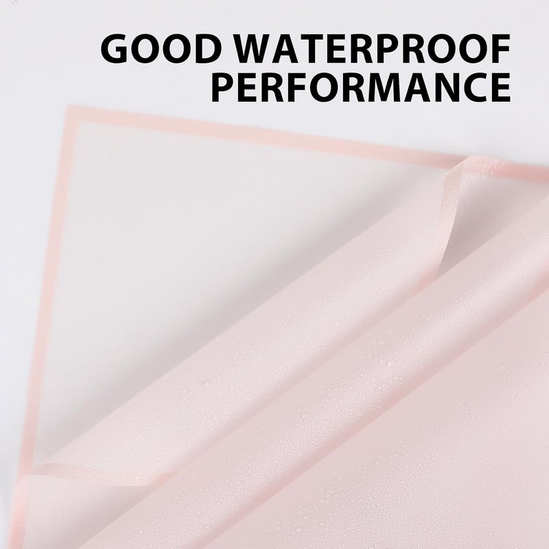 FUHITIM 20 Sheets Flower Wrapping Paper - Waterproof Floral Bouquet Packaging Paper for DIY Crafts，Florist Supplies Packaging Paper for Wedding Birthday Gift (Translucent Light Pink) - Image 3